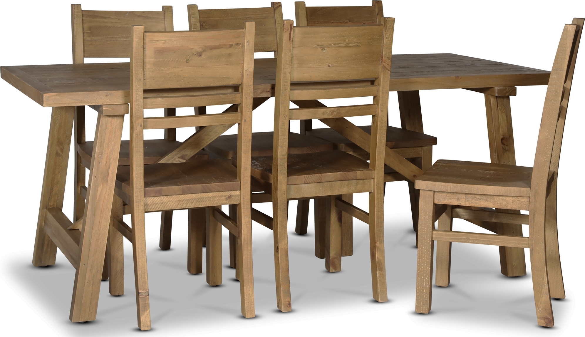 Woodforge-ruokailuryhm�p�yt� ja 6 tuolia kierr�tyspuuta