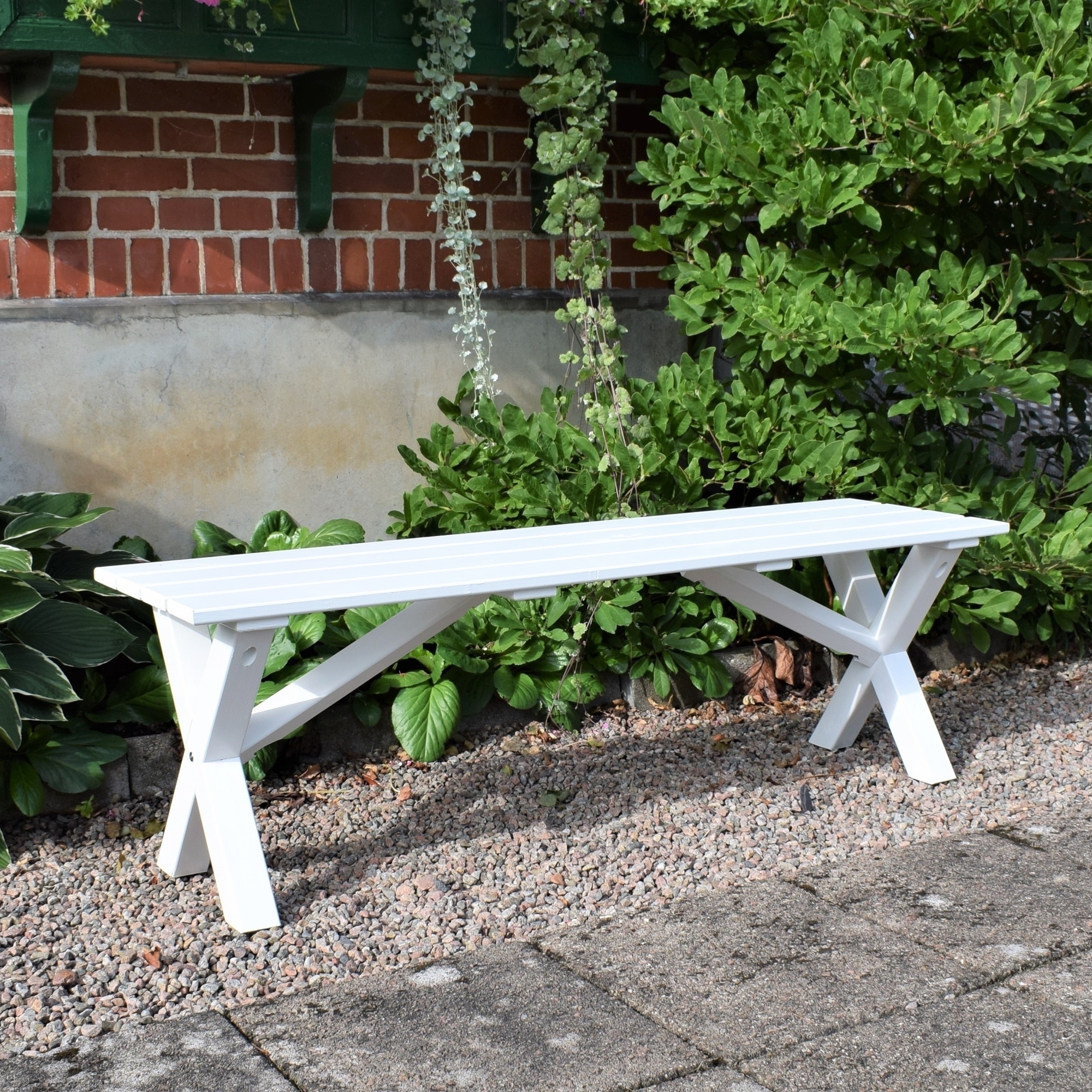 Scottsdale-penkki 140 cm - Valkoinen Scottsdale-penkki 140 cm - Valkoinen