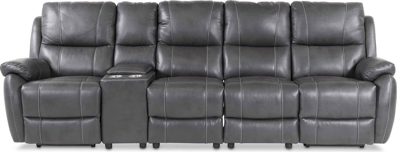 Enjoy Hollywood, recliner-sohva - nelj�n istuttava (s�hk�), harmaa keinonahka (malli H)