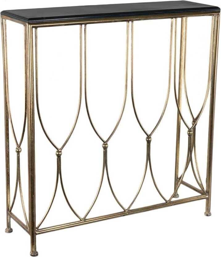 Konsolip�yt� Andrea - antiikki messinki / musta + Huonekalujen jalat