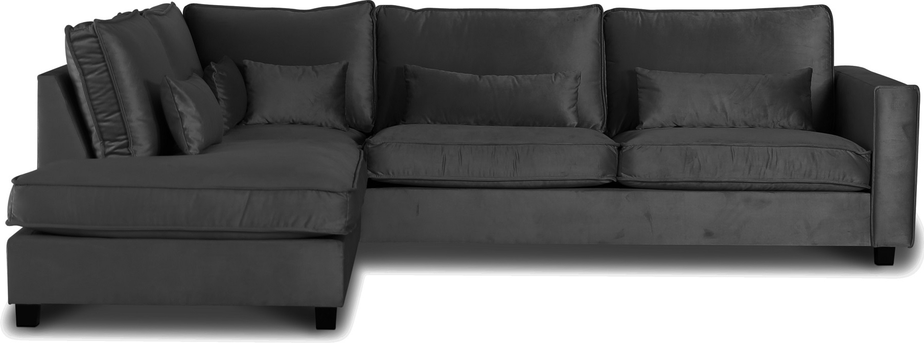 Adore Lounge XL -sohva avoin p��ty vasen - Hopeanharmaa (sametti)