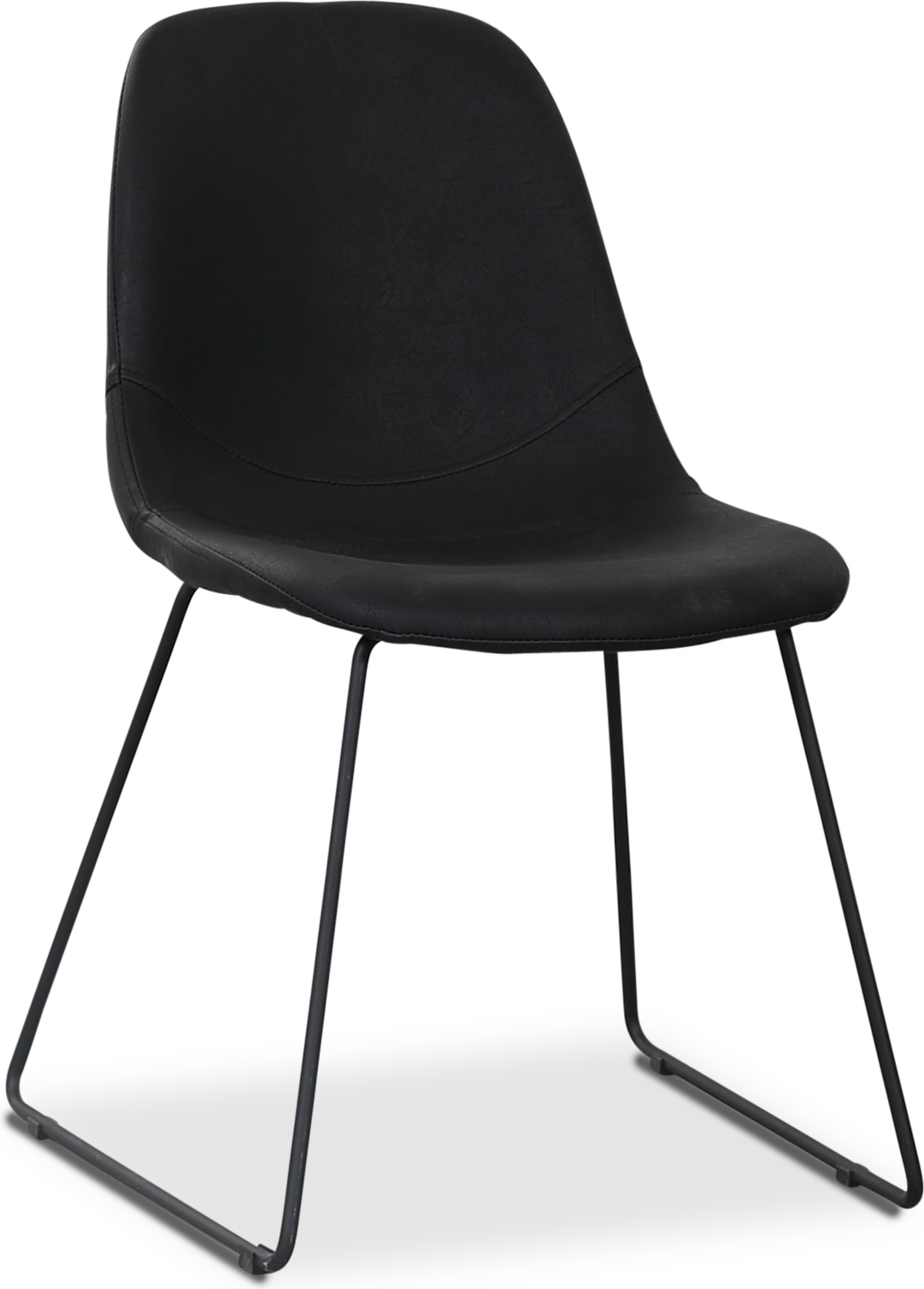 Atlantic sled -tuoli - Musta PU + Huonekalujen jalat