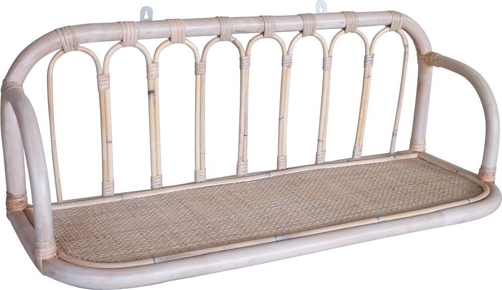 Fammy seinähylly rottinki 80 cm - Whitewash Fammy seinähylly rottinki 80 cm - Whitewash