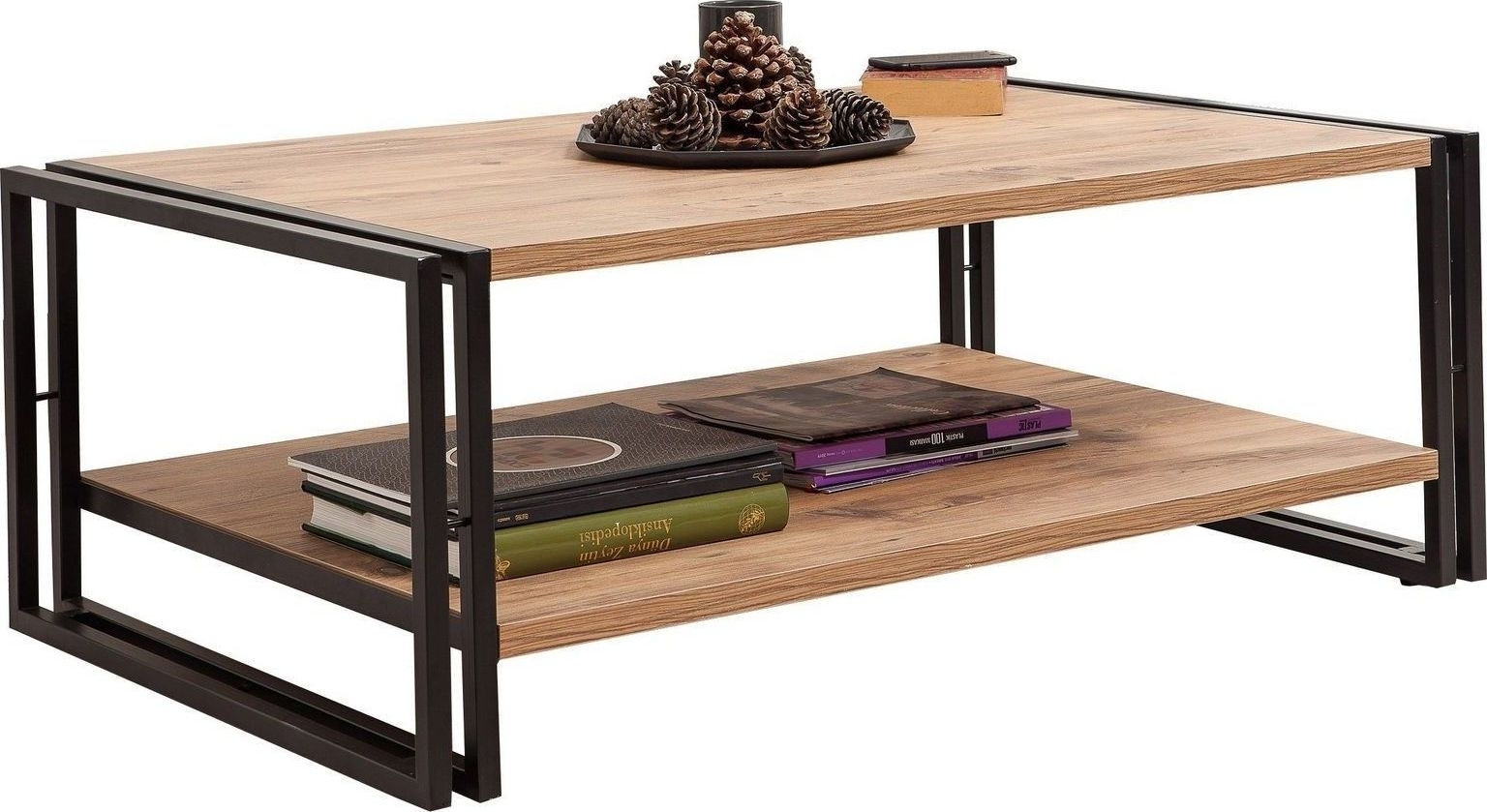 Cosmo Rectus sohvapöytä 110 x 70 cm - Mänty/musta Cosmo Rectus sohvapöytä 110 x 70 cm - Mänty/musta