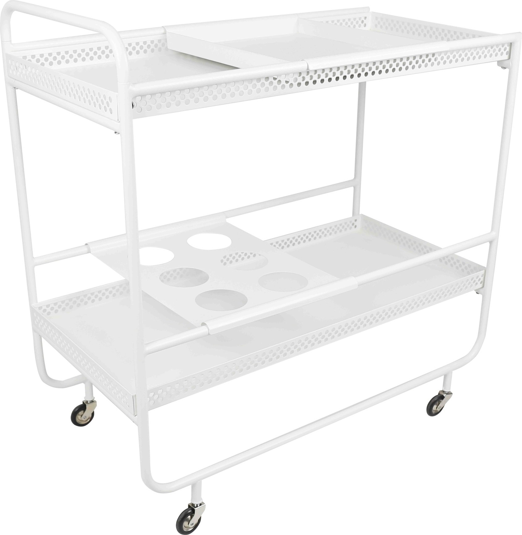 Smilla valkoinen tarjoiluvaunu pullotelineell�