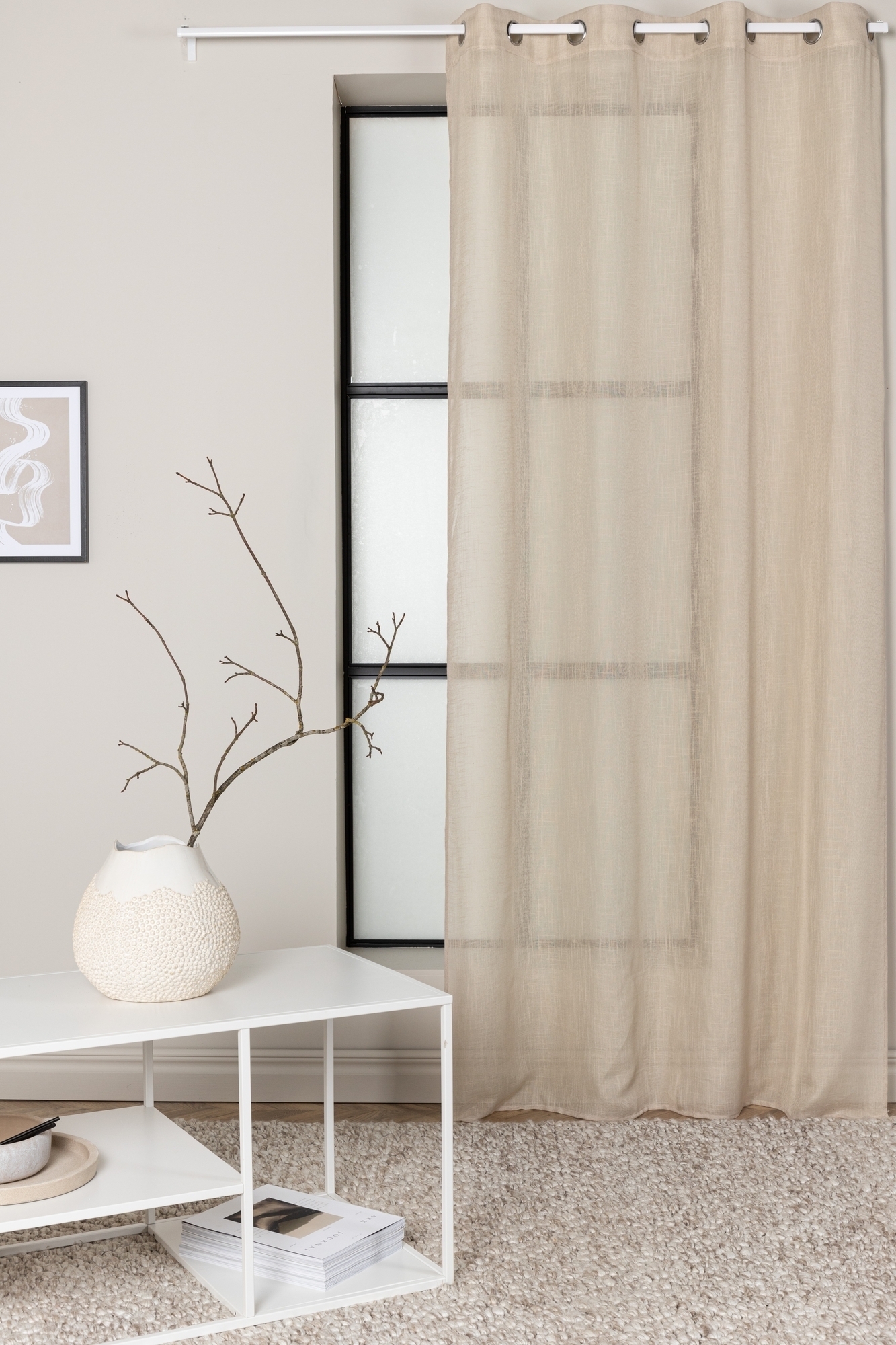 Sumuinen verho - beige