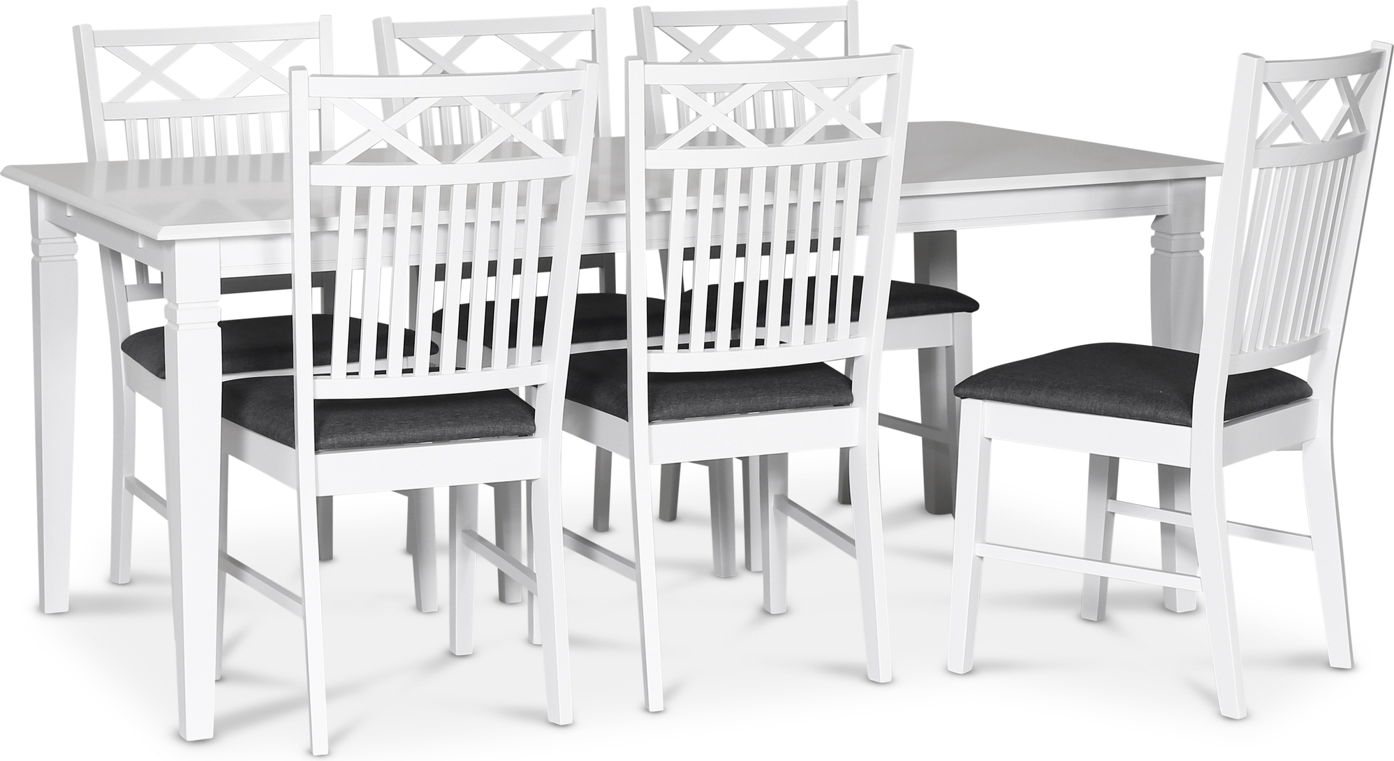 Sandhamn elintarvikeryhm�; 180x95 cm p�yt� ja 6 Sandhamn Gripsholm ruokap�yd�n tuolia