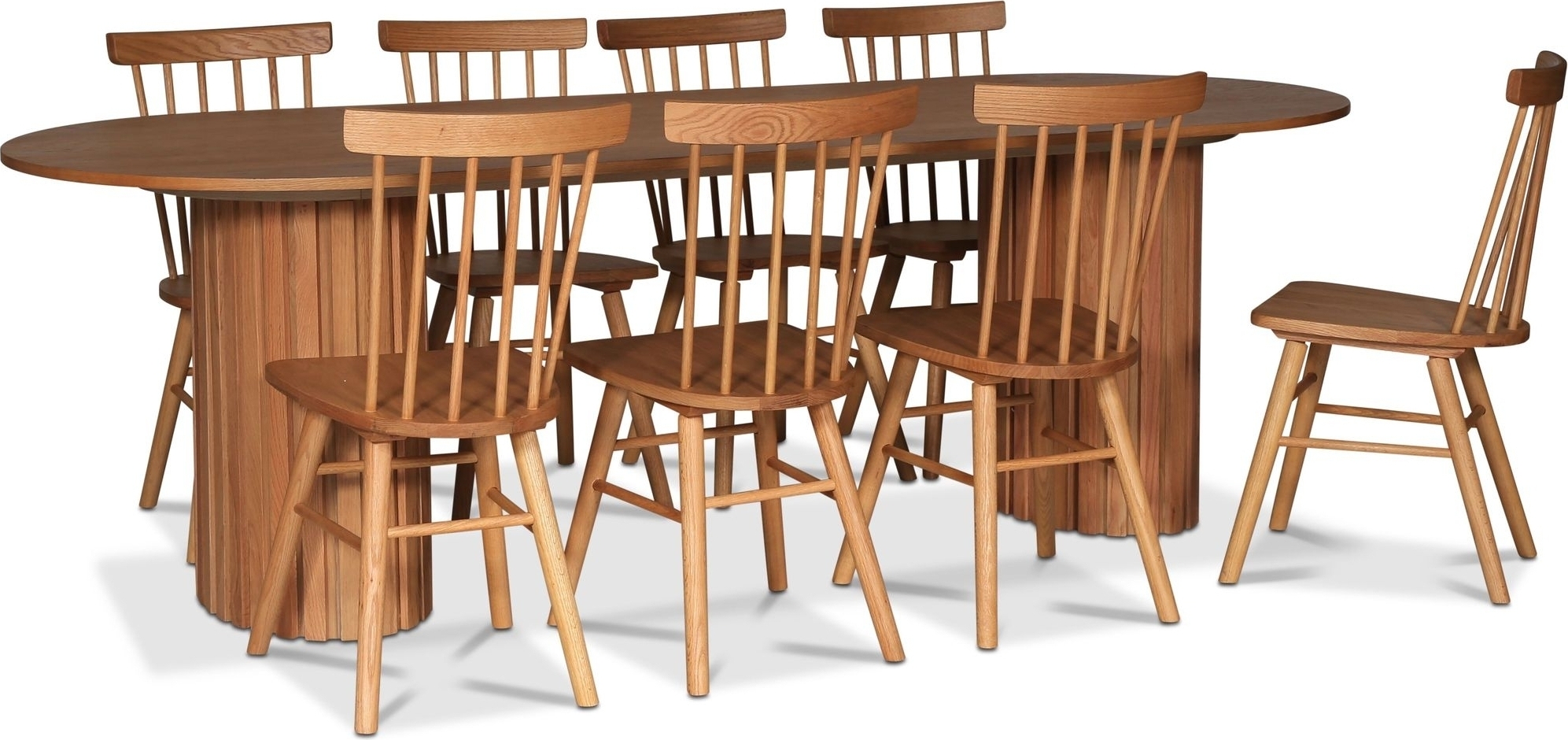 PiPi soikea ruokailuryhm� 240 cm sis. 8 kpl Orust tappituolia - �ljytty tammiviilu