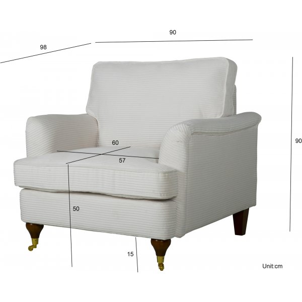 Howard Watford Deluxe -nojatuoli - beige vakosametti + Huonekalujen tahranpoistoaine Howard Watford Deluxe -nojatuoli - beige vakosametti + Huonekalujen tahranpoistoaine