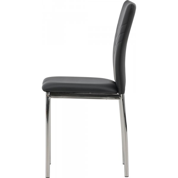 Lily ruokapydn tuoli - Musta PU/kromi
