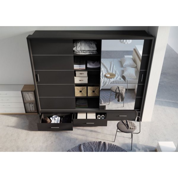 Mervyn-vaatekaappi - Musta Mervyn-vaatekaappi - Musta