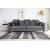 Brandy Lounge -sohva XL, 3,5 istumapaikkaa - Tummanharmaa (Sametti) + Huonekalujen hoitosarja tekstiileille