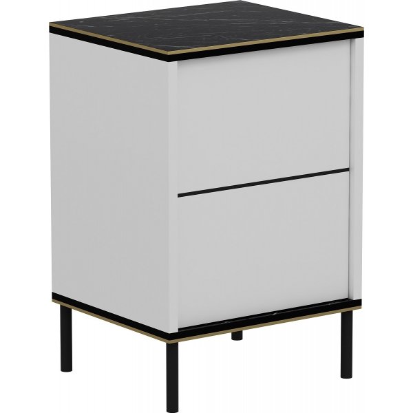 Emmi yöpöytä - Valkoinen/musta/kulta Emmi yöpöytä - Valkoinen/musta/kulta