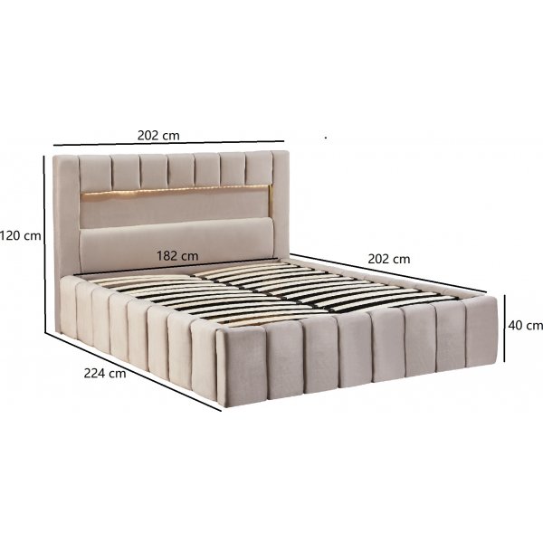 Sängynrunko LED-valaistuksella 180x200 cm + Huonekalujen jalat Sängynrunko LED-valaistuksella 180x200 cm + Huonekalujen jalat