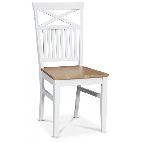 Fårö ruokailuryhmä: Pöytä 180 cm sisältäen 6 Fårö tuolia ristillä - Tammi/valkoinen + 4.00 x Huonekalujen jalat Fårö ruokailuryhmä: Pöytä 180 cm sisältäen 6 Fårö tuolia ristillä - Tammi/valkoinen + 4.00 x Huonekalujen jalat