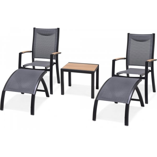 Panama lounge ryhmä 3 - musta/tiikki Panama lounge ryhmä 3 - musta/tiikki