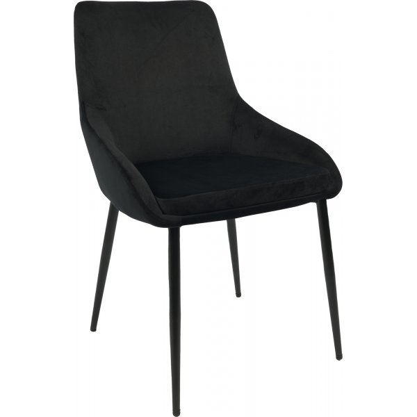 Theo-tuoli - Musta sametti + Huonekalujen jalat