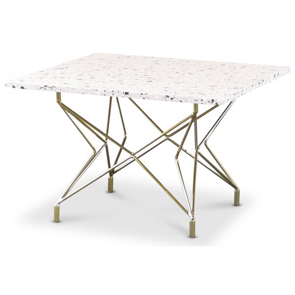 Terrazzo-sohvapöytä 75x75 cm - Cosmos Terrazzo & Messinkinen Star-runko Terrazzo-sohvapöytä 75x75 cm - Cosmos Terrazzo & Messinkinen Star-runko