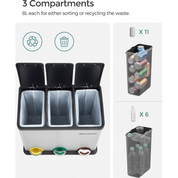 Maiken roskakori 24 l - Hopea Maiken roskakori 24 l - Hopea