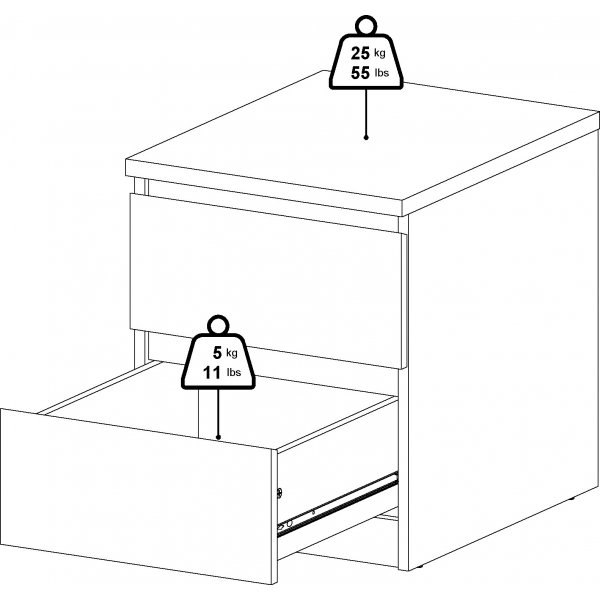 Naia yöpöytä 2 - Musta saarni Naia yöpöytä 2 - Musta saarni