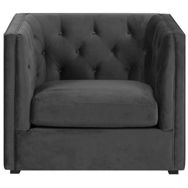 Chesterfield Milano -nojatuoli harmaalla samettilla Chesterfield Milano -nojatuoli harmaalla samettilla