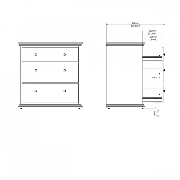 North lipasto, jossa 3 laatikkoa - Mattamusta