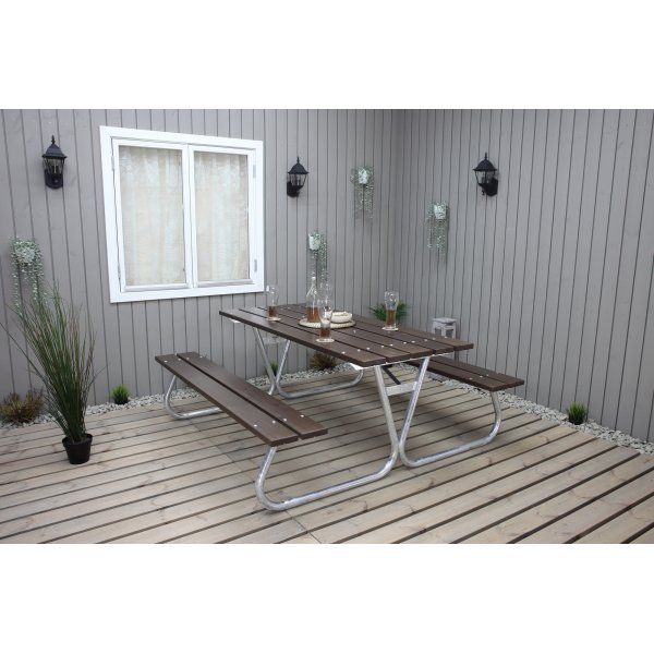 Vakaa penkkisetti ilman selkänojaa - ruskea Vakaa penkkisetti ilman selkänojaa - ruskea