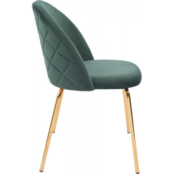 Plaza velvet -tuoli - Vihreä / Messinki Plaza velvet -tuoli - Vihreä / Messinki
