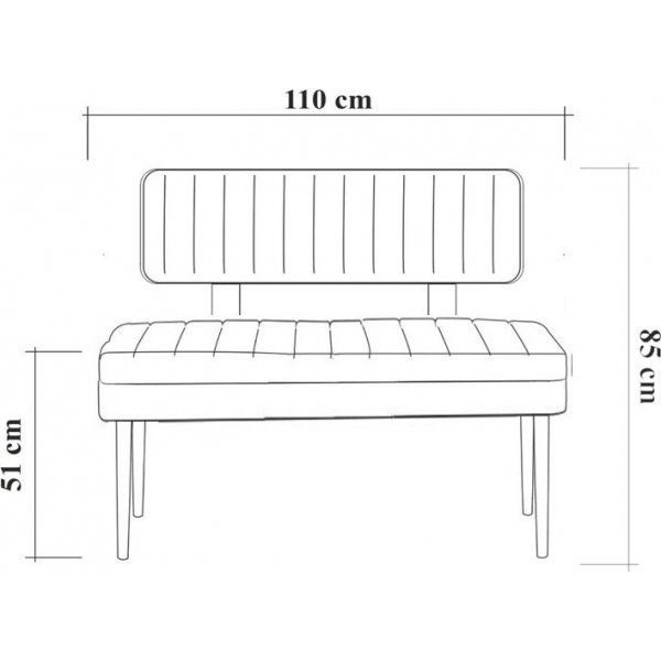 Vina penkki selkänojalla - Valkoinen/kivi Vina penkki selkänojalla - Valkoinen/kivi
