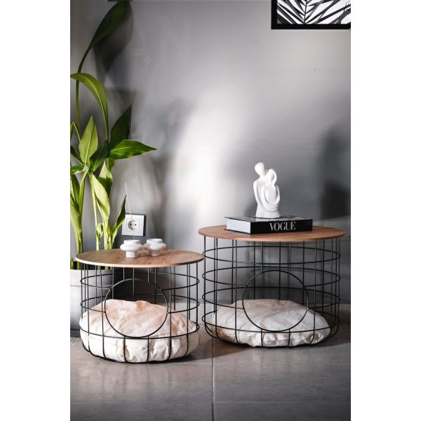 Cat sohvapöytäsetti - mänty/musta Cat sohvapöytäsetti - mänty/musta