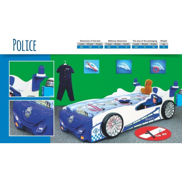 Poliisi-lastens�nky - 90x200 cm