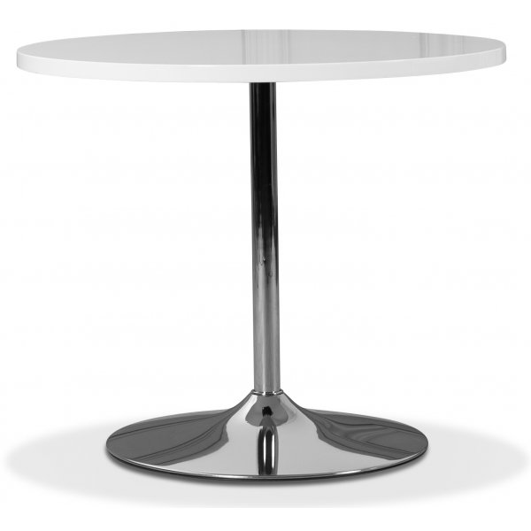 Tiana-ruokailuryhmä, pyöreä pöytä ja 4 kpl Carisma-samettituolia - Valkoinen/Harmaa Tiana-ruokailuryhmä, pyöreä pöytä ja 4 kpl Carisma-samettituolia - Valkoinen/Harmaa