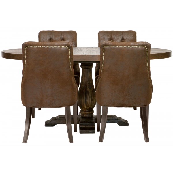 Lamier ruokailuryhmä, pyöreä pöytä + 4kpl Tuva Europa II Mocca -tuolia - Mokka Lamier ruokailuryhmä, pyöreä pöytä + 4kpl Tuva Europa II Mocca -tuolia - Mokka