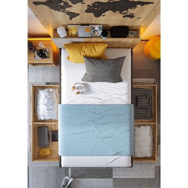 Qubic ypyt - Artisan tammi/harmaa/musta