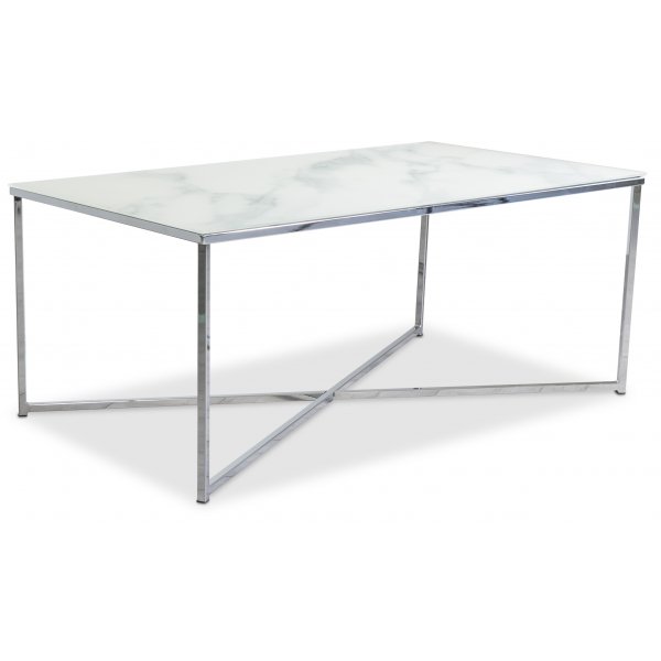Palasso-sohvapyt 110 cm - Kromi / Vaalea marmorointi