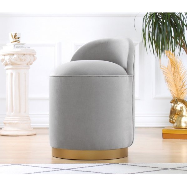 Dover Pouf - vaaleanharmaa