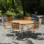 Mllan-ulkoryhm tiikiss: 6 nojatuolia ja ruokapyt  130 cm