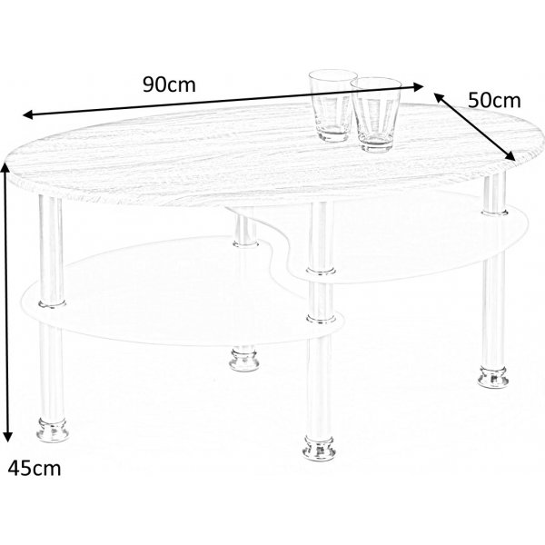 Adiba-sohvapyt - Valkoinen/tammi