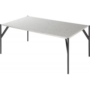Terrazzo-sohvapöytä 110x60 cm - Bianco Terrazzo & AIR-runko mustasta metallista Terrazzo-sohvapöytä 110x60 cm - Bianco Terrazzo & AIR-runko mustasta metallista