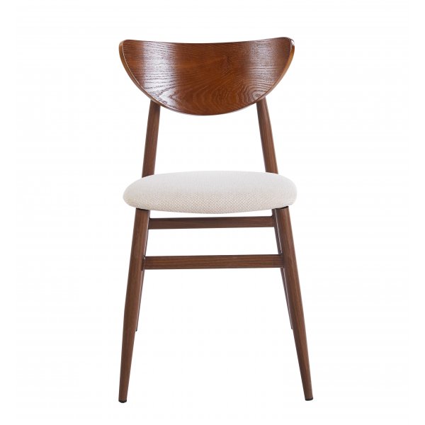 Ruokailuryhm� Crossby-p�yt� �120cm, p�hkin�puuta, ja 4 Ludvig-ruokailutuolia p�hkin�puuta.