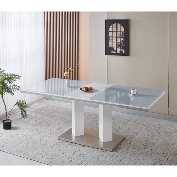 Colombia-ruokapöytä, jatkettava 160-200 cm - Valkoinen Colombia-ruokapöytä, jatkettava 160-200 cm - Valkoinen