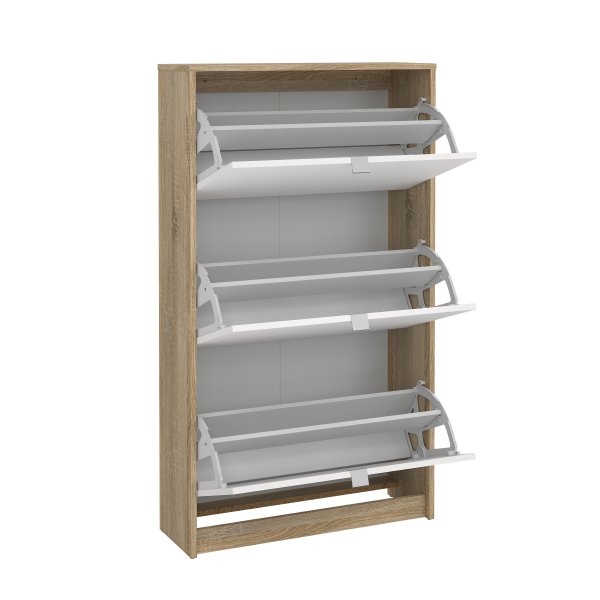 Lisa kenk�kaappi, jossa 3 ovea - Valkoinen / puu