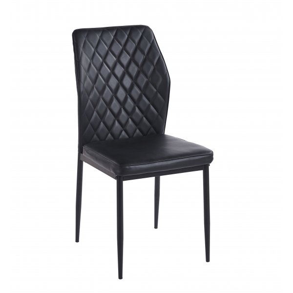 Ruokailuryhm� Sand� ruokap�yt� �120cm valkoinen terrazzo, 4 Inez-ruokatuolia mustasta keinonahasta