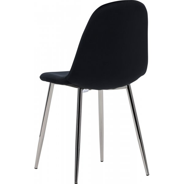 Bridge-ruokailutuoli - Musta sametti/kromi Bridge-ruokailutuoli - Musta sametti/kromi