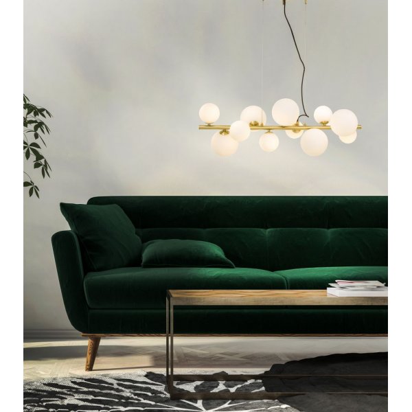 Molekyl kattovalaisin - Matta messinki/opaali valkoinen Molekyl kattovalaisin - Matta messinki/opaali valkoinen