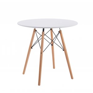 Vilgot pyöreä ruokapöytä Ø80 cm - Valkoinen / Puu Vilgot pyöreä ruokapöytä Ø80 cm - Valkoinen / Puu