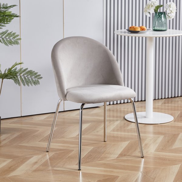 Giovani velvet -tuoli - Harmaanbeige/Kromi Giovani velvet -tuoli - Harmaanbeige/Kromi