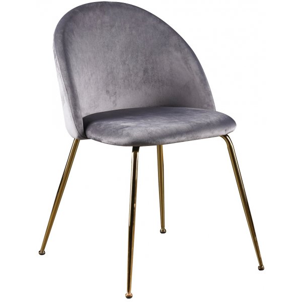 Deco ruokailuryhmä 110 cm pyöreä pöytä + 4 kpl Art tuoleja harmaa sametti / Messinki Deco ruokailuryhmä 110 cm pyöreä pöytä + 4 kpl Art tuoleja harmaa sametti / Messinki