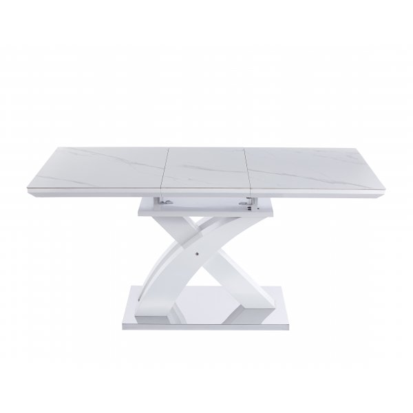 Ingrid-ruokapöytä, jatkettava 120-160 cm - Valkoinen marmori Ingrid-ruokapöytä, jatkettava 120-160 cm - Valkoinen marmori