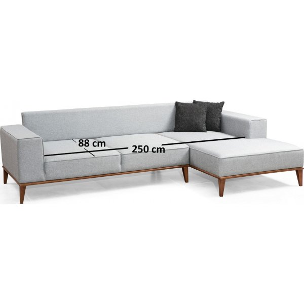 Montana vuodesohva - vaaleanharmaa Montana vuodesohva - vaaleanharmaa